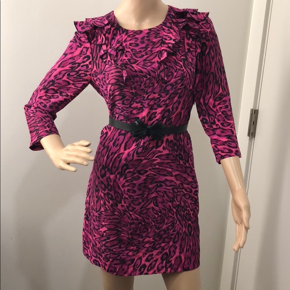 pink and black leopard print dress